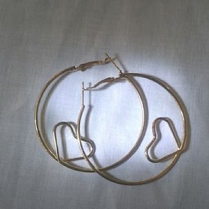 Heart hoop earrings